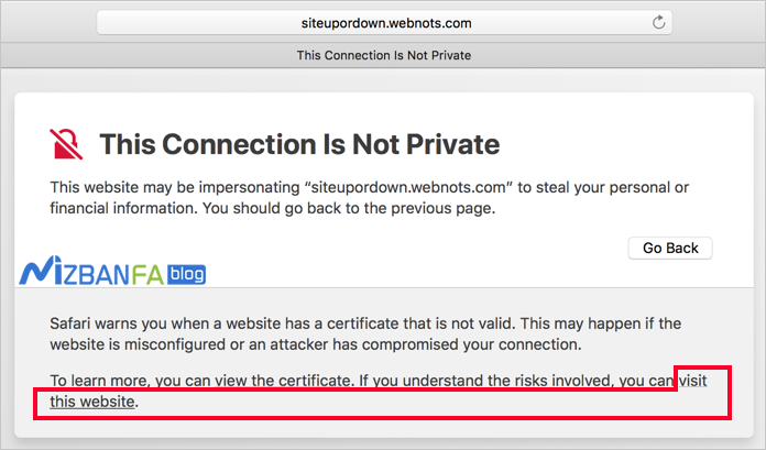 تایید گواهی SSL در مرورگر Safari