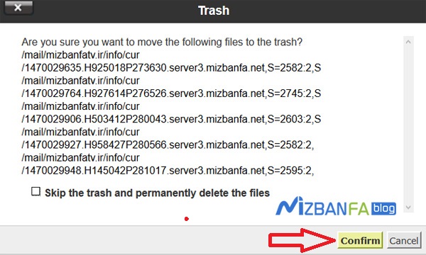 پاکسازی ایمیل ها از طریق file manager در سی پنل