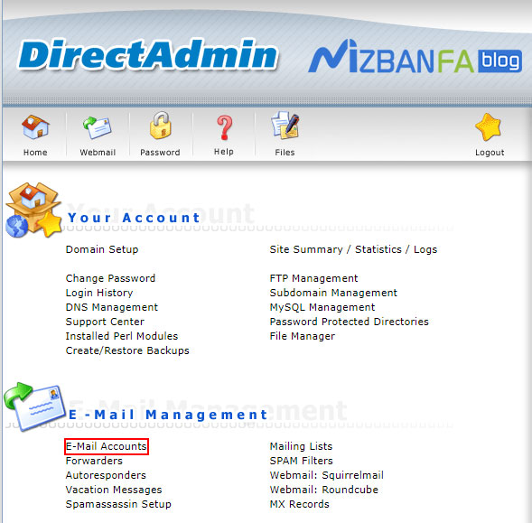 Teaching how to create email in Direct Admin and email settings in Direct Admin