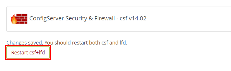 فعال کردن فایروال CSF