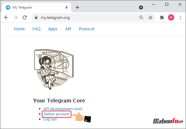 لینک مستقیم حذف اکانت تلگرام اصلی