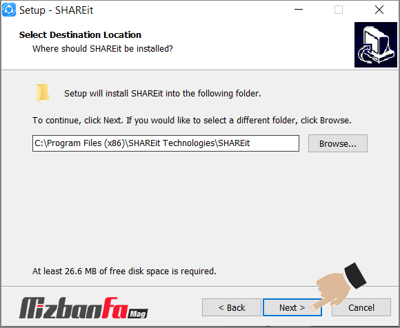 نصب برنامه shareit برای لپ تاپ