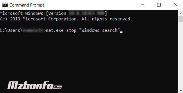 cmd stop windows search - رفع مشکل استفاده 100 درصد از هارد دیسک در ویندوز