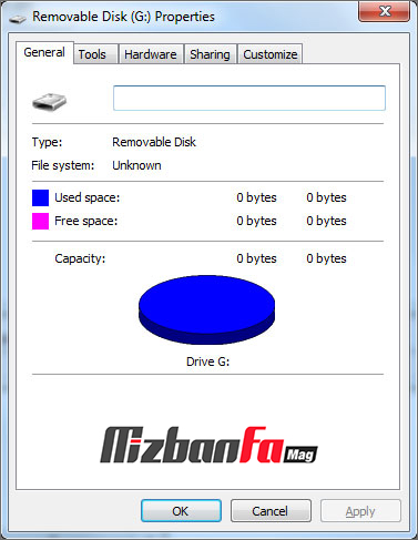 raw hard drive - رفع ارور Please insert a disk into USB Drive در ویندوز