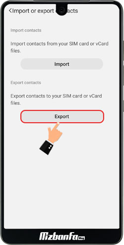 export contact option in android - نحوه بکاپ گرفتن از مخاطبین گوشی اندروید