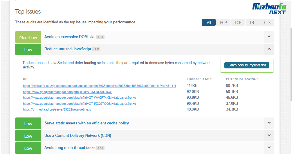 تحلیل با تب Summary با GTmetrix