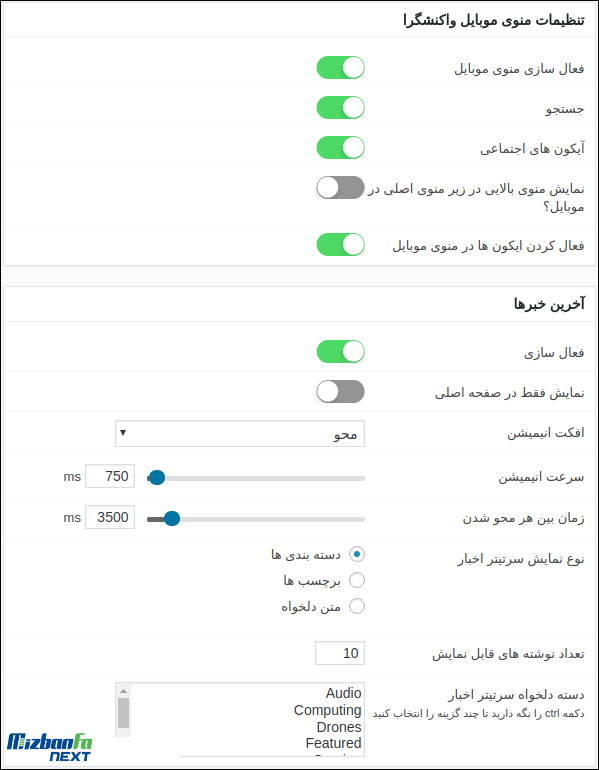 قالب صحیفه وردپرس