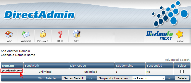 نسخه php دایرکت ادمین