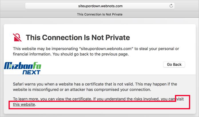 خطای the connection untrusted در سافاری