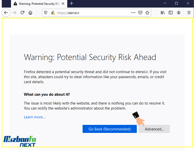خطای the connection untrusted
