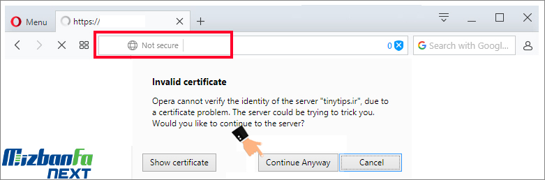 رفع خطای the connection untrusted در مرورگر