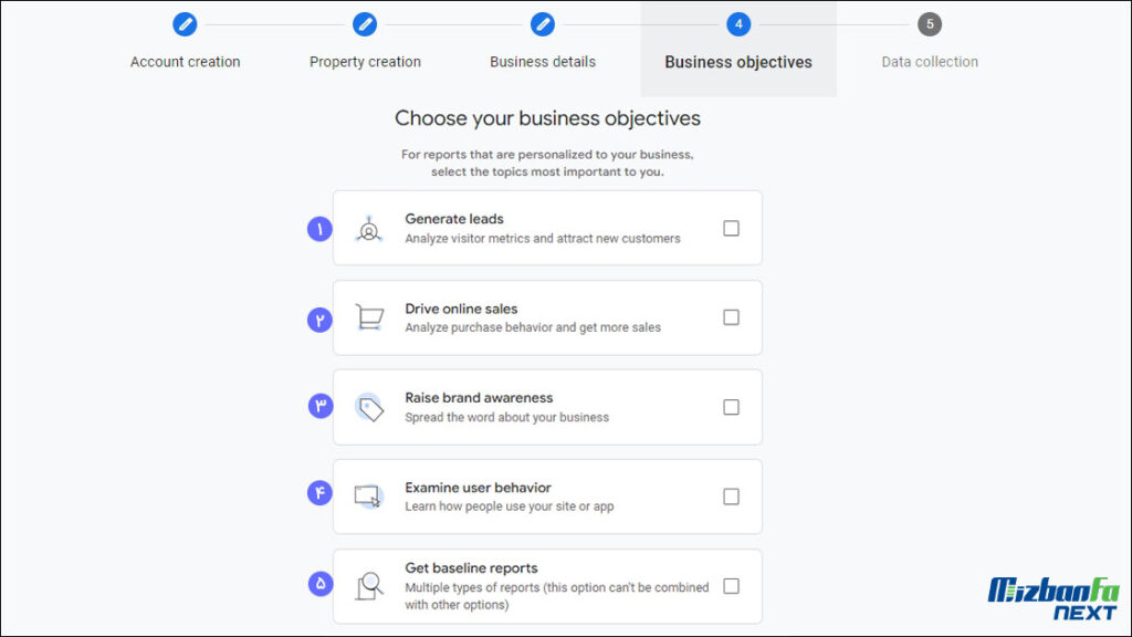 روش Business objectives در گوگل انالیتیکس 