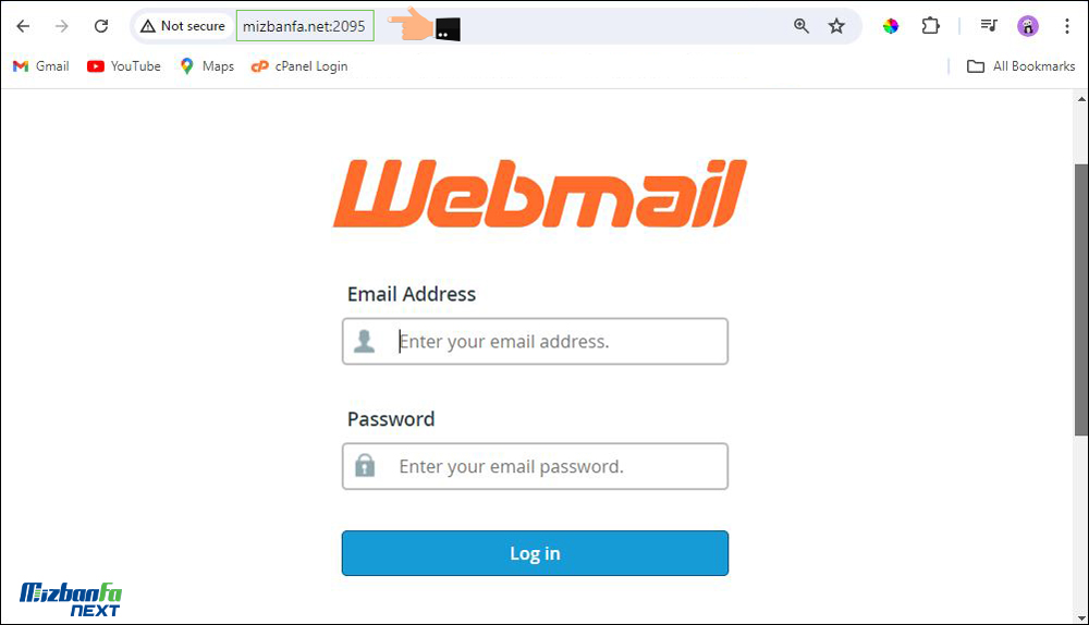 نحوه ورود به ایمیل info از طریق وب میل