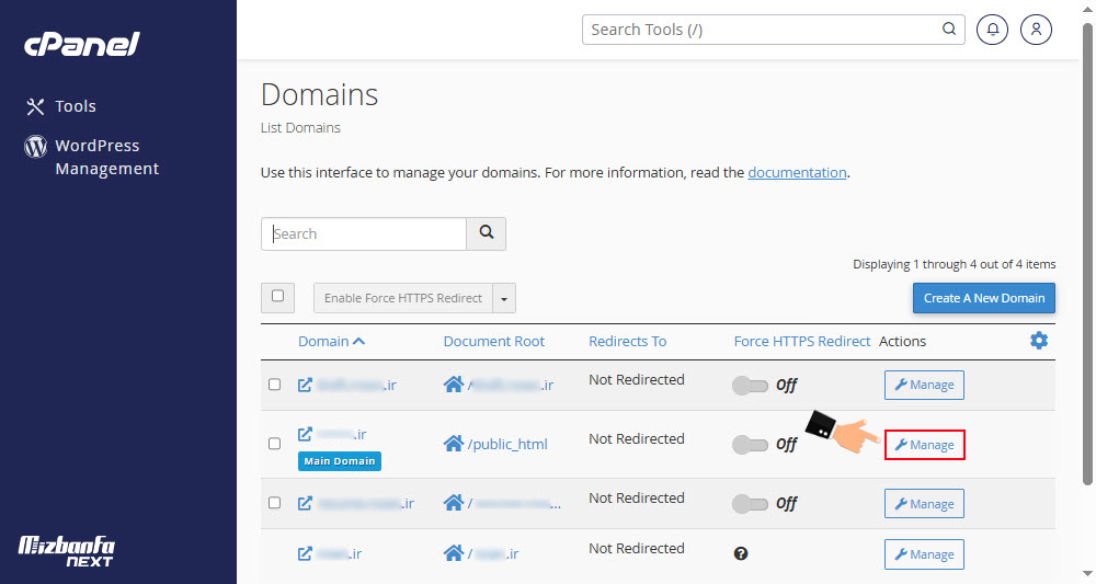 آموزش ریدایرکت دامنه پارک شده روی هاست به آدرس دیگر