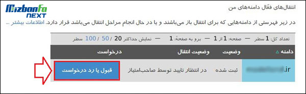 روش انتقال مالکیت دامنه ملی