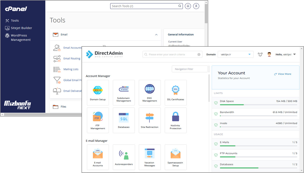 سی پنل بهتر است یا دایرکت ادمین؟