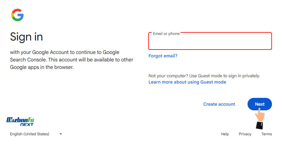 اتصال به google search console