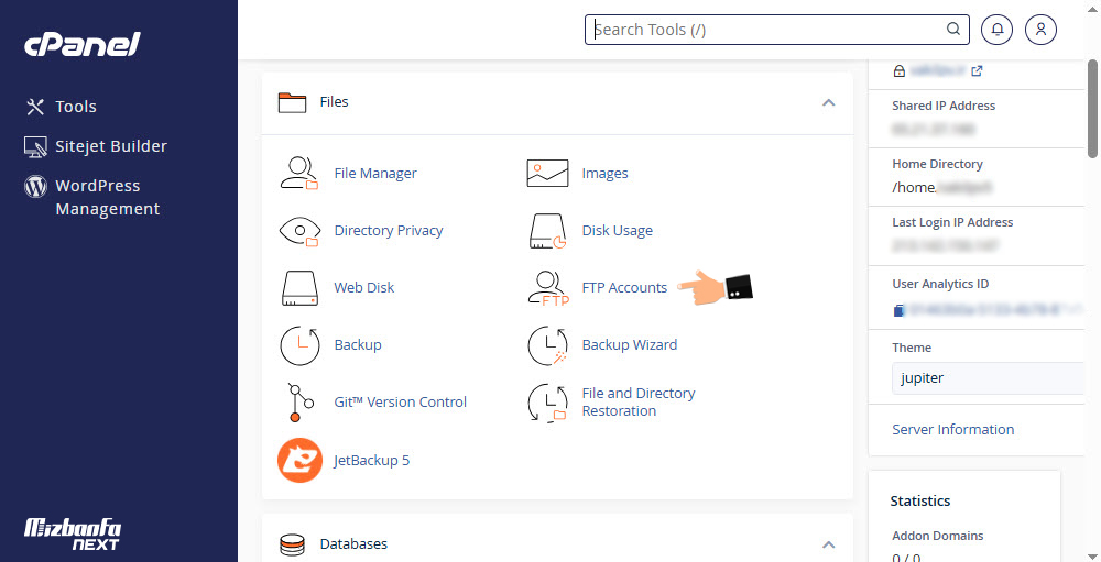 تکنیک های اتصال ftp به cpanel