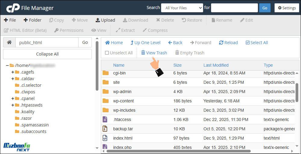 برای مشاهده ی حجم فایل ایجاد شده از کدام گزینه استفاده می کنیم؟