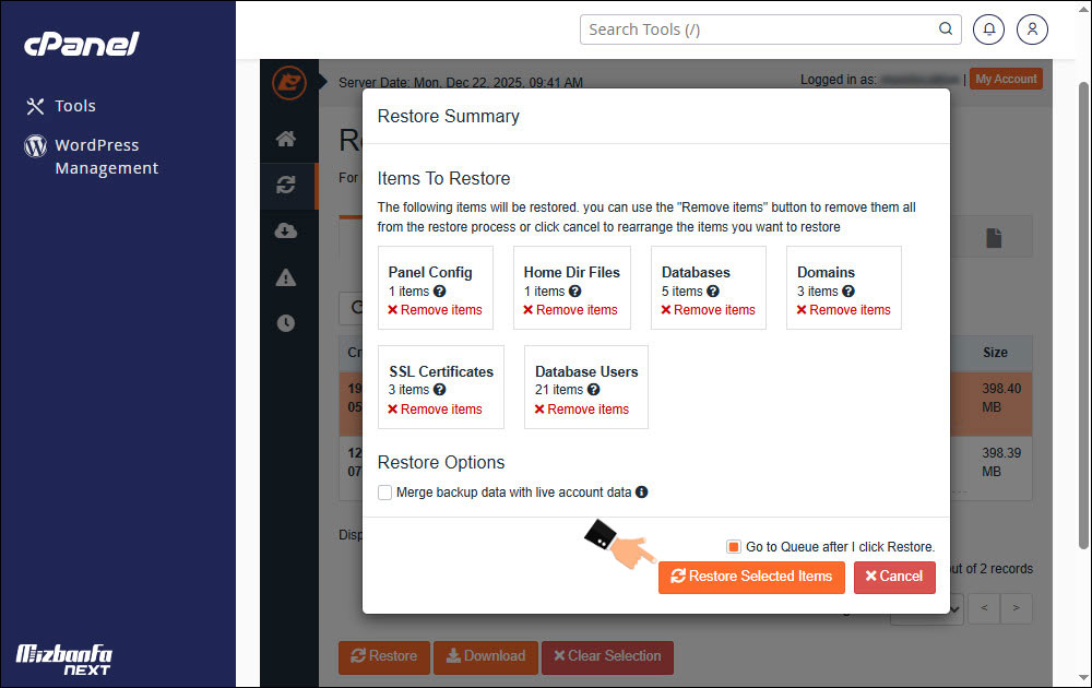 آموزش دانلود بکاپ با jetbackup در سی پنل
