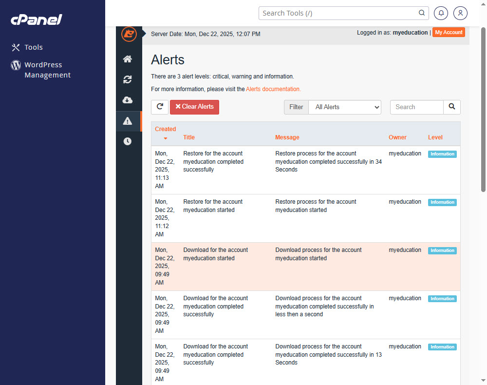نحوه ریستور بکاپ سی پنل با jetbackup