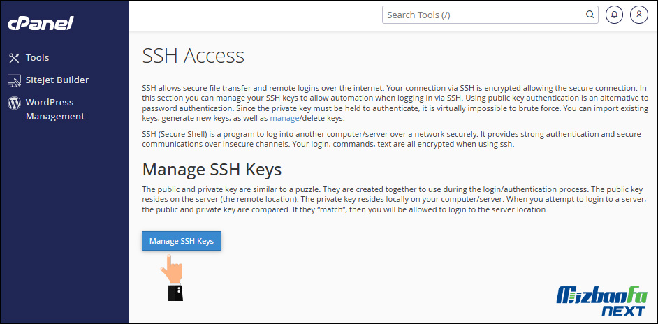ssh access در سی پنل