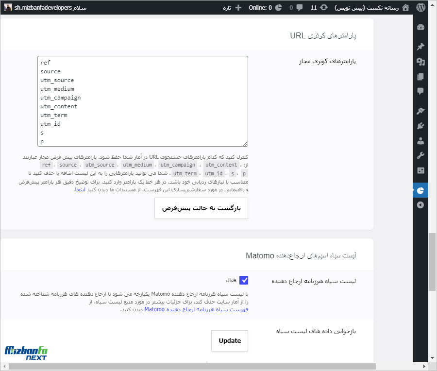 دیدن امار سایت وردپرسی
