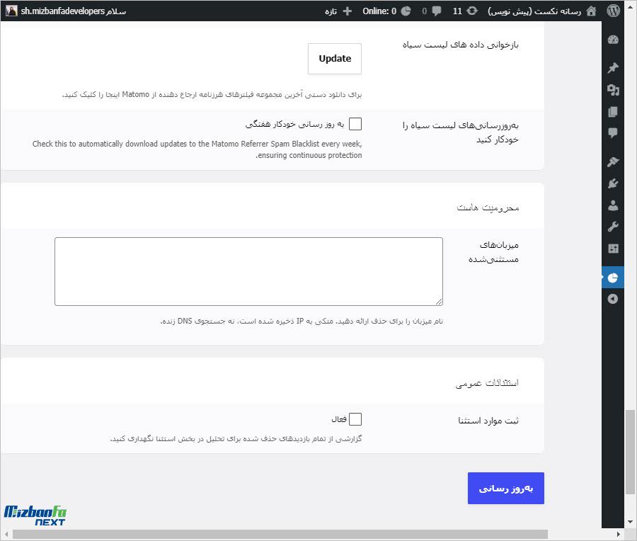 افزونه دیدن امار سایت وردپرسی