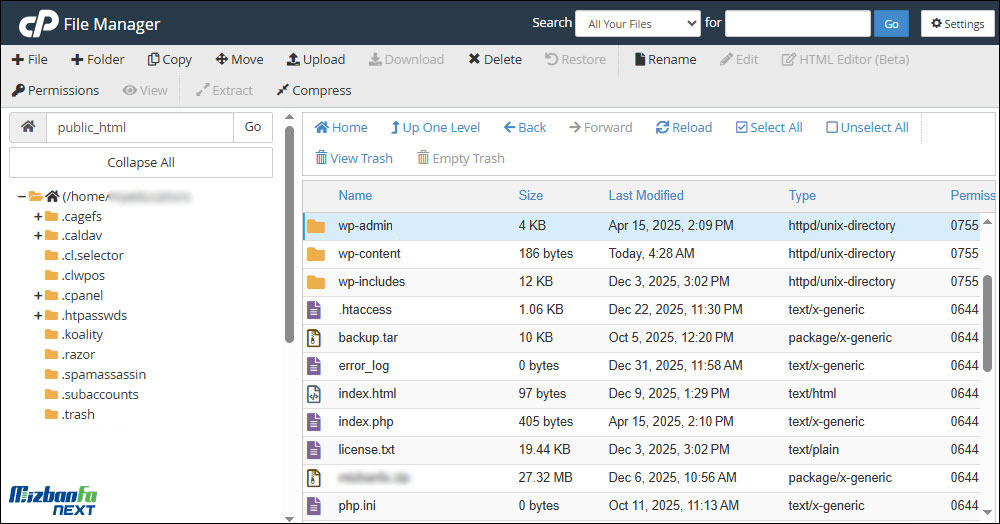 تعیین سطح دسترسی در سی پنل