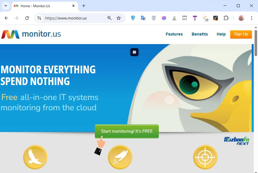 ابزار Monitor Us جهت بررسی آپتایم سرور
