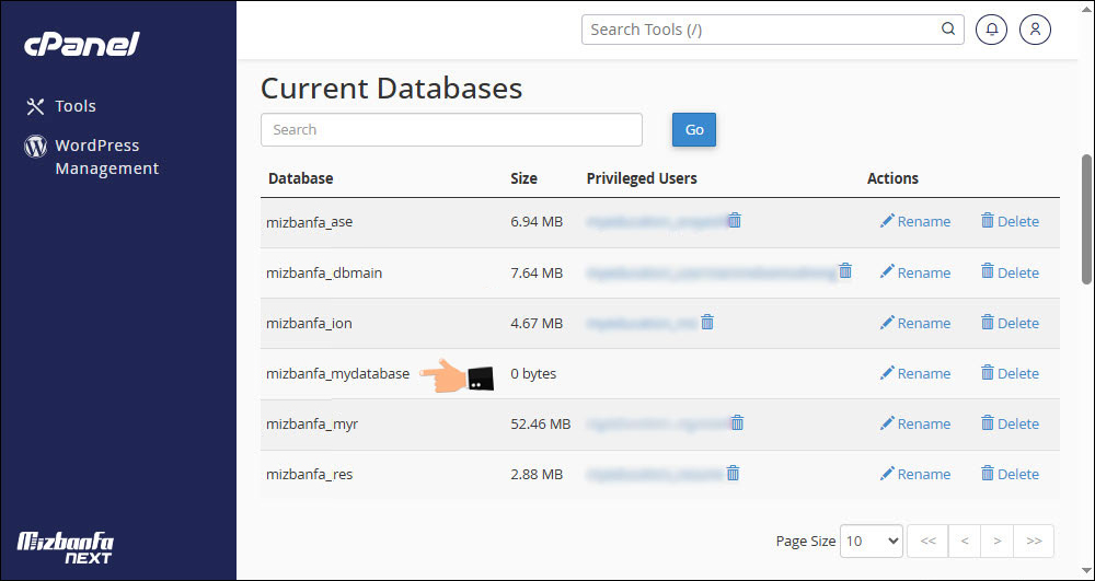 ساخت دیتابیس در سی پنل